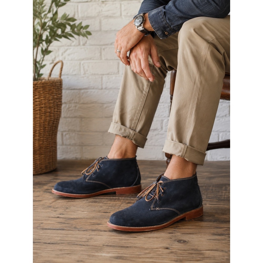 ALDO Mens Blue Suede Leather Lace Up Ankle Chukka Boots EU Size 43/ US Size 10